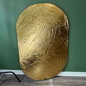 Collapsible Reversible Photography Reflector Background Gold/White 39x59